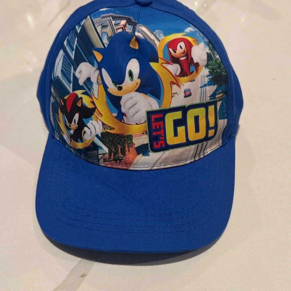 Kids Blue Sonic the Hedgehog Let’s Go baseball Adventure Hat